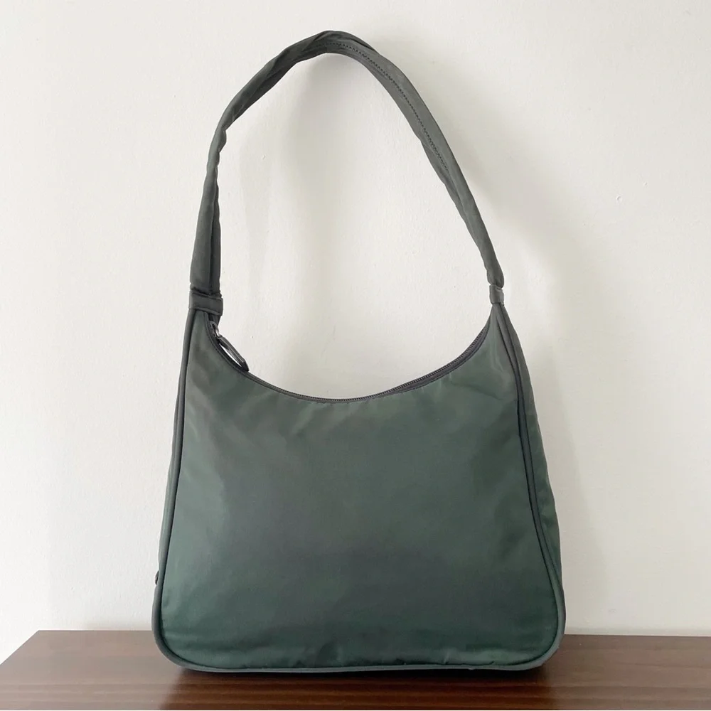 Prada 1998 green Tessuto sport nylon vintage shoulder hobo bag